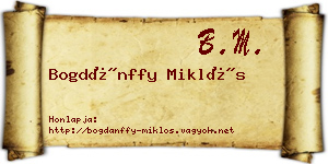 Bogdánffy Miklós névjegykártya