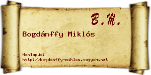 Bogdánffy Miklós névjegykártya