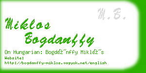 miklos bogdanffy business card